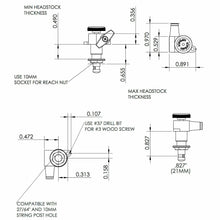 Load image into Gallery viewer, NEW Hipshot 6-in-Line LOCKING Tuners SET w/ AMBER Buttons Non-Staggered - NICKEL