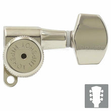 Load image into Gallery viewer, NEW Hipshot L3+R3 LOCKING Mini Tuners SET w/ SMALL Buttons 3x3 - NICKEL