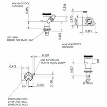 Load image into Gallery viewer, NEW Hipshot 6-in-Line LOCKING Tuners SET w/ HEX-P Buttons Non-Staggered - NICKEL