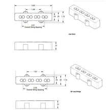 Carregar imagem no visualizador da galeria, NEW Seymour Duncan SJB-3s Quarter-Pound Jazz Bass Pickup Set Alnico 5 - BLACK