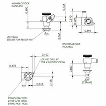 Load image into Gallery viewer, NEW Hipshot 6-in-Line Mini LOCKING Tuners SET SMALL PEARL Buttons - SATIN CHROME