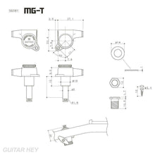 Load image into Gallery viewer, NEW Gotoh SG381-05 MGT MAGNUM LOCKING TRAD OVAL Buttons Keys Set 3x3 - GOLD