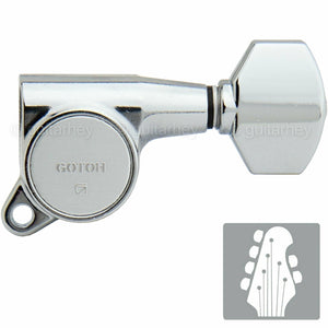 NEW Gotoh SG381-07 L4+R2 Set Mini Tuners w/ Screws and Bushings 4x2 - CHROME