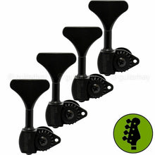 Carregar imagem no visualizador da galeria, NEW Hipshot USA HB6 3/8&quot; Ultralite® Bass Tuning 4 in Line BASS SIDE Y, SET BLACK