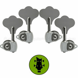 NEW Hipshot USA HB6 1/2" Ultralite® Bass Tuning L2+R2 Clover Key 2x2 - CHROME