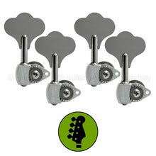 Carregar imagem no visualizador da galeria, NEW Hipshot USA HB6 1/2&quot; Ultralite® Bass Tuning 4 in Line SET Clover Key, CHROME