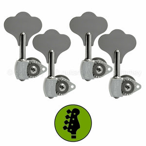 NEW Hipshot USA HB6 1/2" Ultralite® Bass Tuning 4 in Line SET Clover Key, CHROME