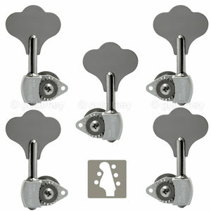 NEW Hipshot USA HB6 1/2" Ultralite® Bass Tuning L2+R3 SET Clover Key 2x3, CHROME