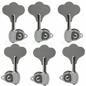 NEW Hipshot USA HB6 1/2" Ultralite® Bass Tuning L3+R3 SET Clover Key 3x3, CHROME