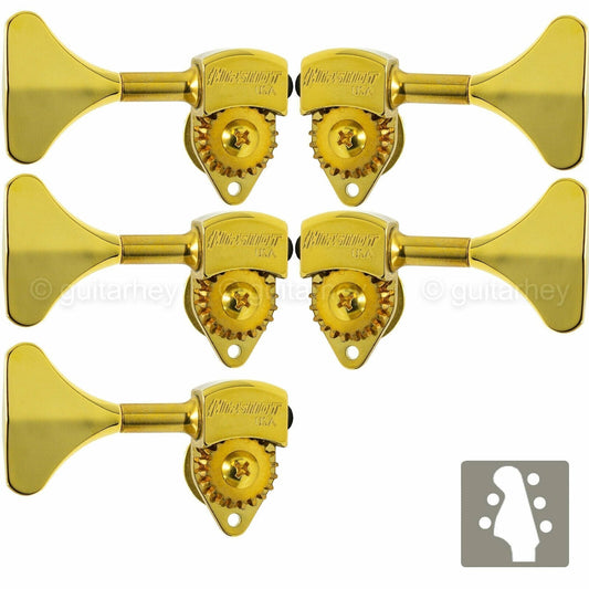 NEW Hipshot USA HB6 3/8" Ultralite® Bass Tuning L2+R3 Set Y Key 2x3 - GOLD