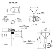 Carregar imagem no visualizador da galeria, NEW (1) Hipshot USA HB6 3/8&quot; Ultralite® Bass BASS SIDE Y Key - SATIN CHROME