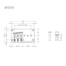 Carregar imagem no visualizador da galeria, Gotoh GTC101 Non-Tremolo Hardtail Bridge 2-1/16&#39;&#39; spacing w/ screws - CHROME
