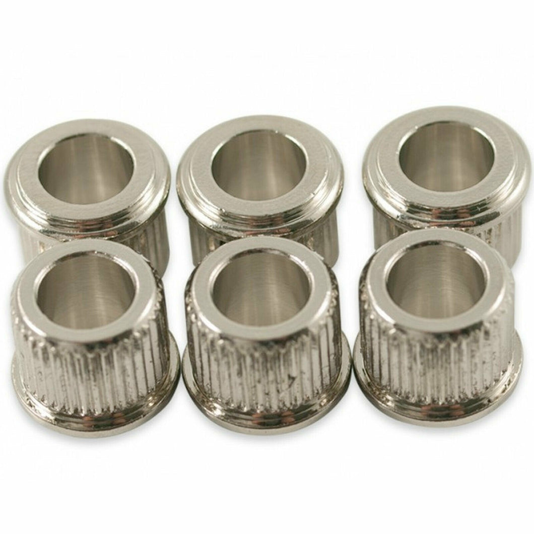 (6) NEW Kluson Adapter Bushings for 10mm Drilled Headstock, 6mm ID Post - NICKEL