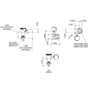 NEW Hipshot Non-Staggered Tuners Kit Fender® Directrofit™ LOCKING 21:1 - CHROME