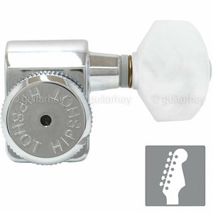 NEW Hipshot STAGGERED Tuners Fender® Directrofit™ LOCKING HEX-P Buttons - CHROME