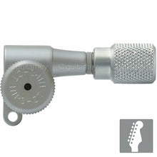 Load image into Gallery viewer, NEW Hipshot 6-in-Line STAGGERED Locking Tuners Set KNURLED Buttons, SATIN CHROME