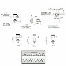 Load image into Gallery viewer, NEW Hipshot 6-in-Line STAGGERED Locking Tuners Set Mini Tuning Keys SATIN CHROME