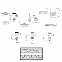 Load image into Gallery viewer, NEW Hipshot 6-in-Line STAGGERED Locking Tuners Set AMBER Buttons, SATIN CHROME