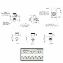 Load image into Gallery viewer, NEW Hipshot 6-in-Line LOCKING Tuners STAGGERED Set w/ HEX-P Buttons - NICKEL