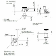 Carregar imagem no visualizador da galeria, NEW Hipshot 6-in-Line LOCKING Tuners STAGGERED Set w/ SMALL Buttons - NICKEL