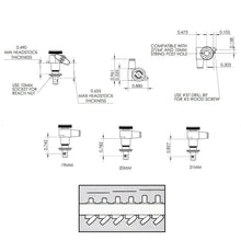 Load image into Gallery viewer, Hipshot 6-In-Line STAGGERED Closed-Gear Locking Mini Tuners Knurled Keys - GOLD