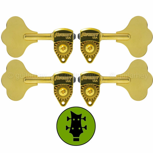 NEW Hipshot USA HB6 1/2" Ultralite® Bass Tuning L2+R2 Clover Key 2x2 - GOLD