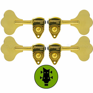 NEW Hipshot USA HB6 1/2" Ultralite® Bass Tuning L2+R2 Clover Key 2x2 - GOLD