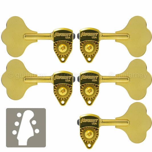 NEW Hipshot USA HB6 1/2" Ultralite® Bass Tuning L3+R2 SET Clover Key 3x2 - GOLD