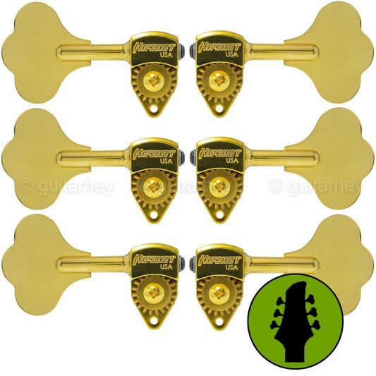 NEW Hipshot USA HB6 1/2" Ultralite® Bass Tuning L3+R3 SET Clover Key 3x3 - GOLD