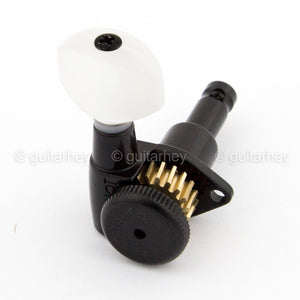 NEW Hipshot 6-in Line Open-Gear Locking Non-Staggered PEARLOID Buttons - BLACK