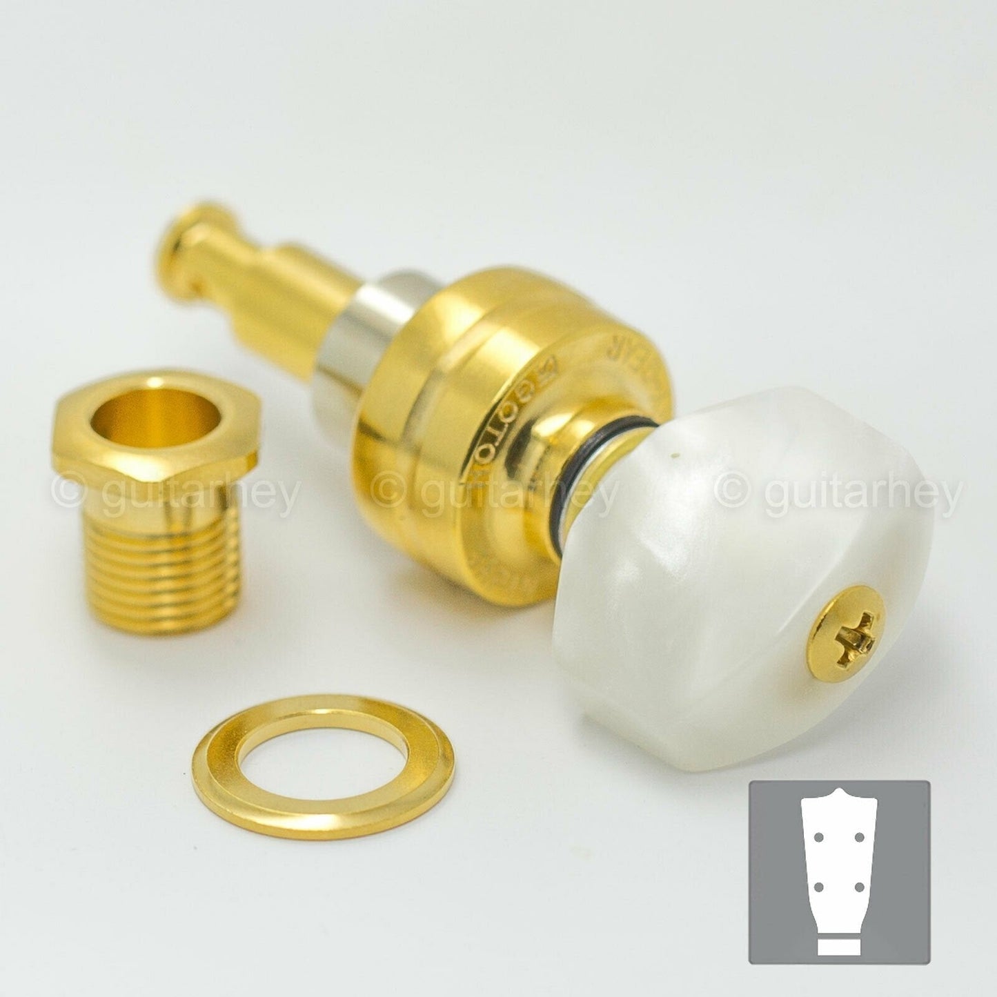 NEW Gotoh UPT-UB7 Sealed Planetary Ukulele Tuning Keys SET Pearloid Buttons GOLD