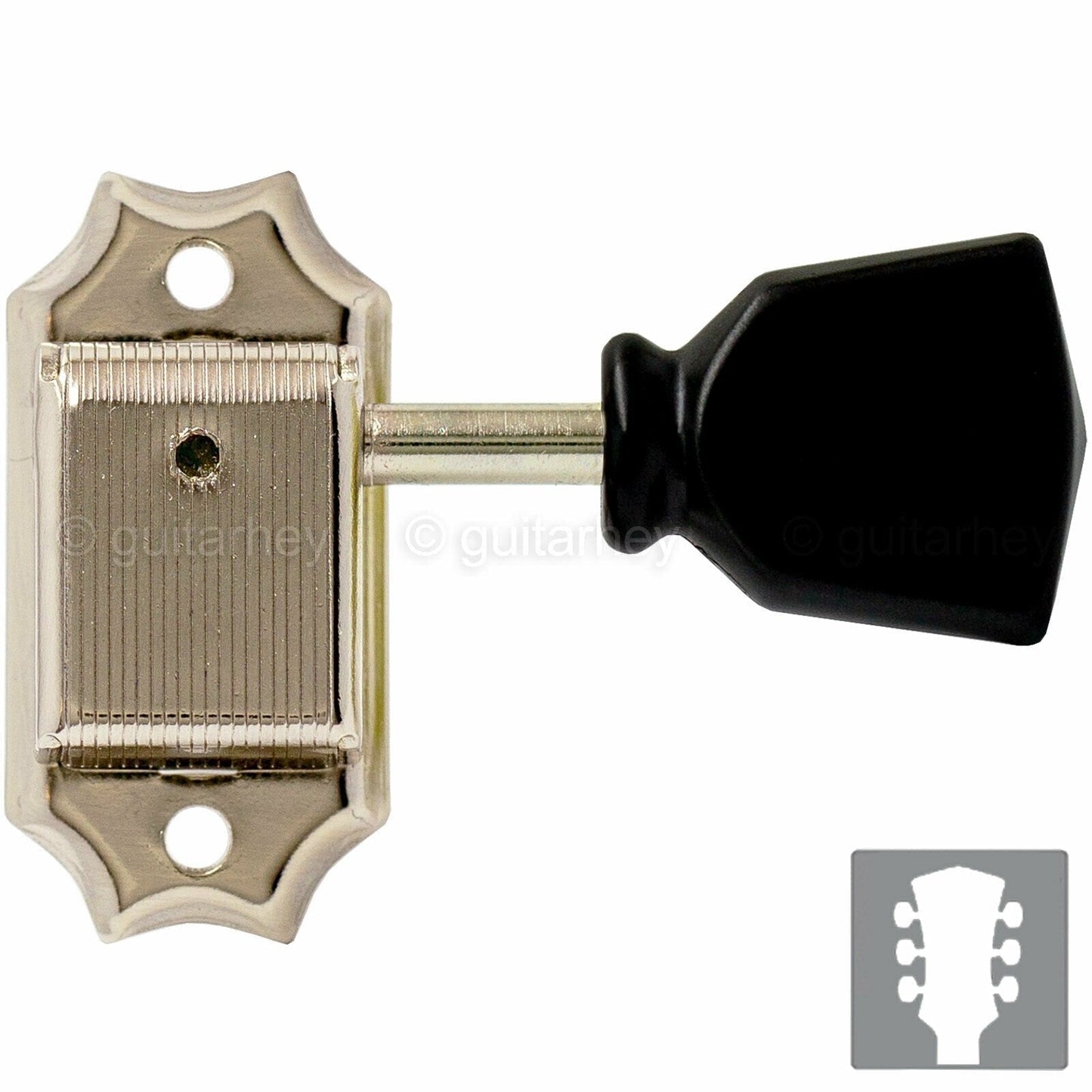 NEW Gotoh SD90-SLB Tuners Tuning Vintage Keys Set L3+R3 Black Buttons 3x3 NICKEL