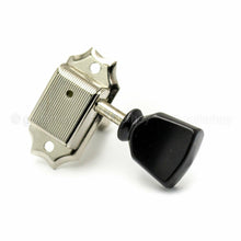 Load image into Gallery viewer, NEW Gotoh SD90-SLB Tuners Tuning Vintage Keys Set L3+R3 Black Buttons 3x3 NICKEL