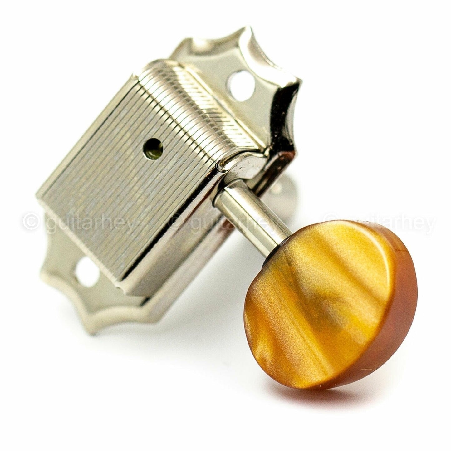 NEW Gotoh SD90-P5R MG LOCKING Tuners Set L3+R3 w/ AMBER Buttons 3x3 - NICKEL