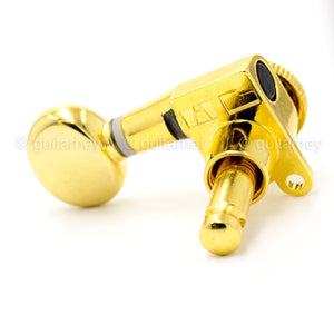 NEW Hipshot 6-In-Line STAGGERED Grip-Lock Locking Mini Tuners D05 Keys - GOLD