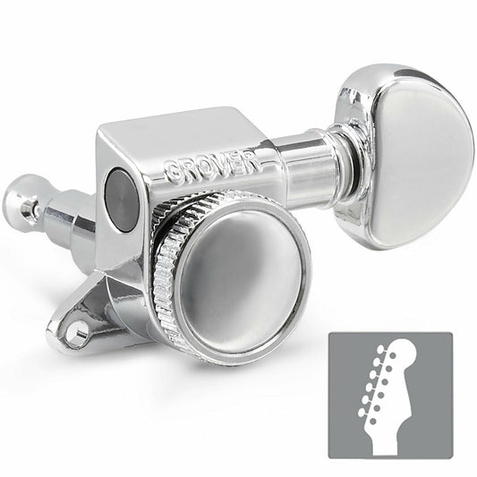 NEW Grover 505C6 Mini Roto-Grip Locking Rotomatic 6 In line Tuners - CHROME
