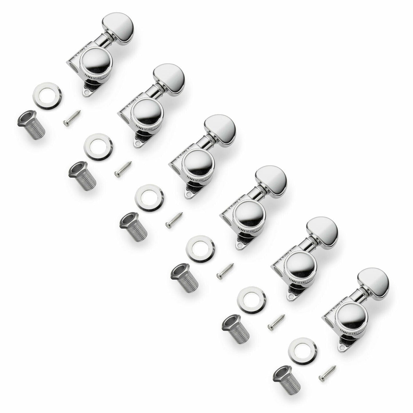 NEW Grover 505C6 Mini Roto-Grip Locking Rotomatic 6 In line Tuners - CHROME