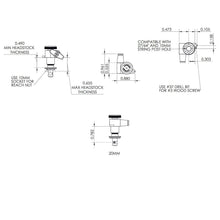 Load image into Gallery viewer, Hipshot 6-In-Line NON-Staggered Closed-Gear Locking Mini Tuners Set D05 - GOLD