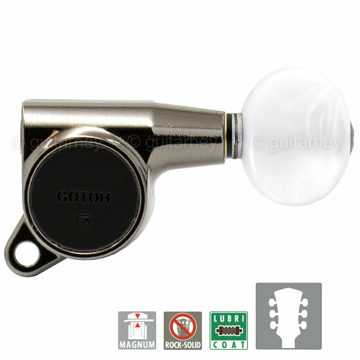 NEW Gotoh SG381-05P1 MG Magnum LOCKING Small OVAL Pearloid 3X3 - COSMO BLACK