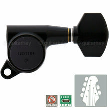 Load image into Gallery viewer, NEW Gotoh SG381-07 L4+R2 Set Mini Tuners w/ Screws and Bushings 4x2 - BLACK