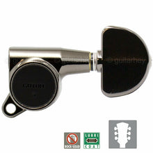 Load image into Gallery viewer, NEW Gotoh SG381-20 TUNING KEYS SET L3+R3 Domed Button Tuners 3x3 - COSMO BLACK