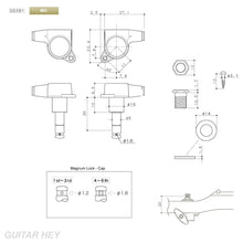 Load image into Gallery viewer, NEW Gotoh SG381-M07 MG Magnum LOCKING Tuners Tuning Keys 3X3 - BLACK