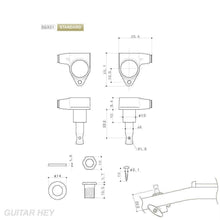 Carregar imagem no visualizador da galeria, NEW Gotoh SG301-05P1 Tuning Keys Set L3+R3 SMALL PEARL OVAL Buttons 3x3 - BLACK