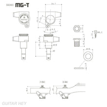 Carregar imagem no visualizador da galeria, NEW Gotoh SG360-P8 MGT 6-in-line LOCKING Tuners Set Right Handed - COSMO BLACK