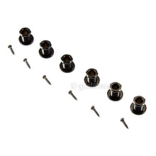 Load image into Gallery viewer, NEW Gotoh SG381-P8 MGT 6 in Line Locking Tuners Set AMBER Buttons - BLACK