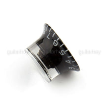 Load image into Gallery viewer, NEW (2) TONE Bell Top Hat Knobs Gibson® Style Black, Silver plate Metric Size