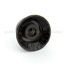 Load image into Gallery viewer, NEW (2) TONE Bell Top Hat Knobs Gibson® Style Black, Silver plate Metric Size