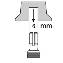 Load image into Gallery viewer, NEW (2) TONE Bell Top Hat Knobs Gibson® Style Black, Silver plate Metric Size