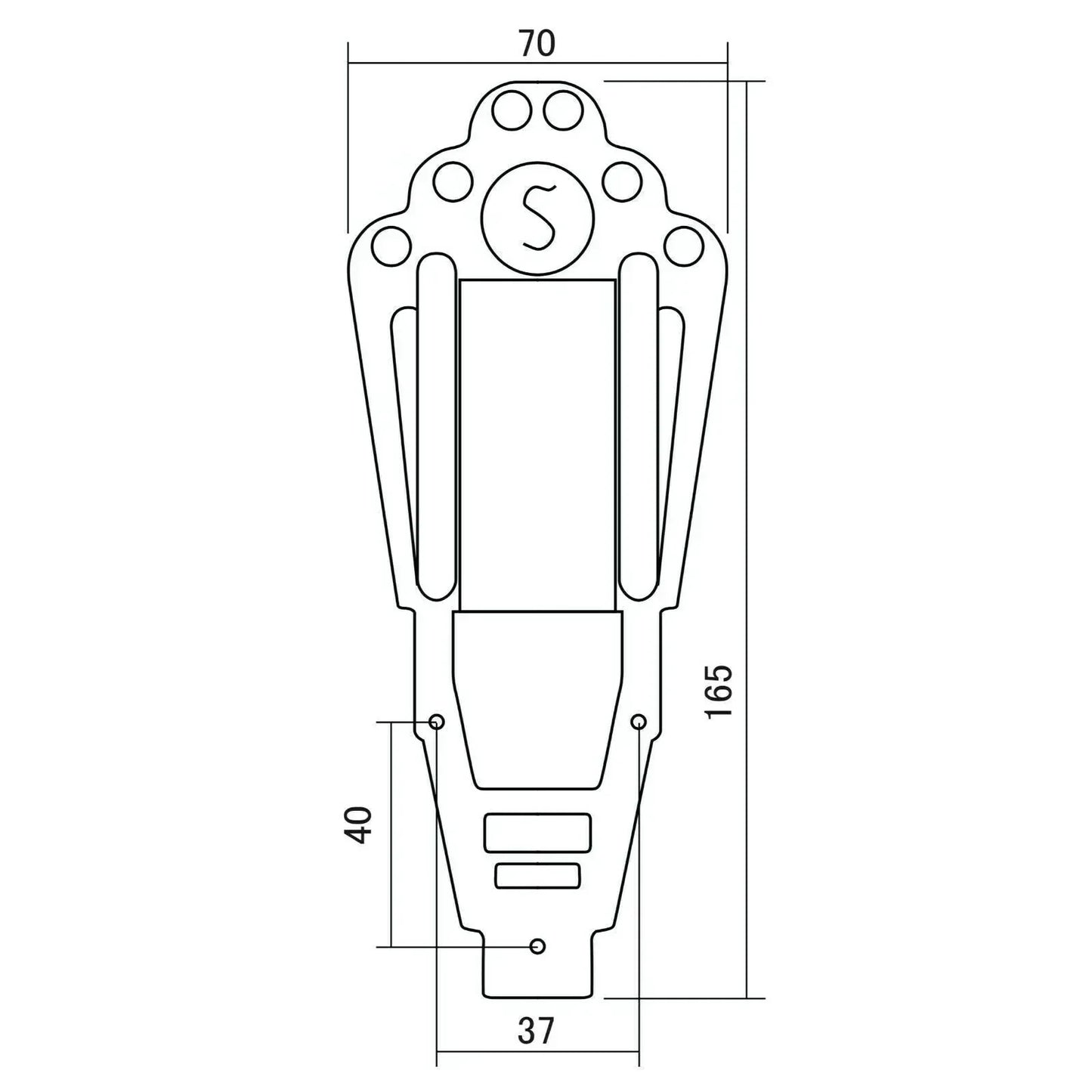 NEW Gypsy Jazz Guitar Django Selmer Style Tailpiece w/ Bakelite Insert - BRASS