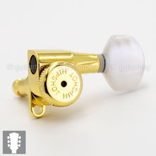 Load image into Gallery viewer, NEW Hipshot Guitar Tuning L3+R3 Upgrade Kit PEARLOID Buttons Grip-Lock 3x3 GOLD